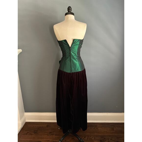 Gunne Sax Green Dress Winter Formal Prom WhimsyGoth Alt Retro Christmas - Picture 6 of 10